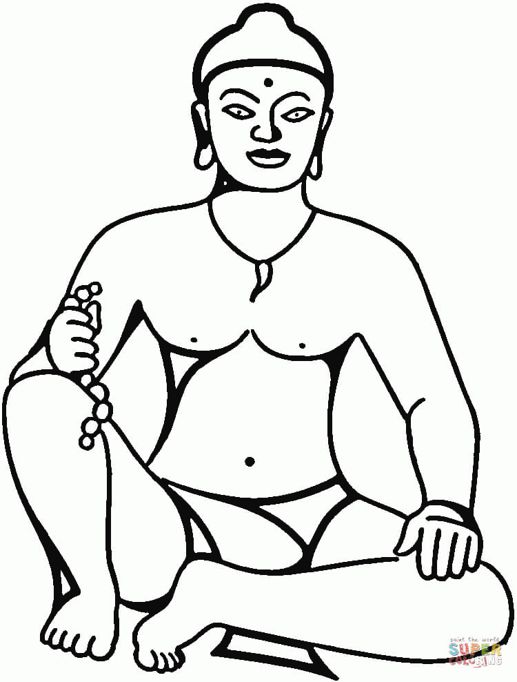 Plansa de colorat cu Buddha 25 18